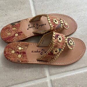 Jack Rogers Multicolor Cork Sandals, 7